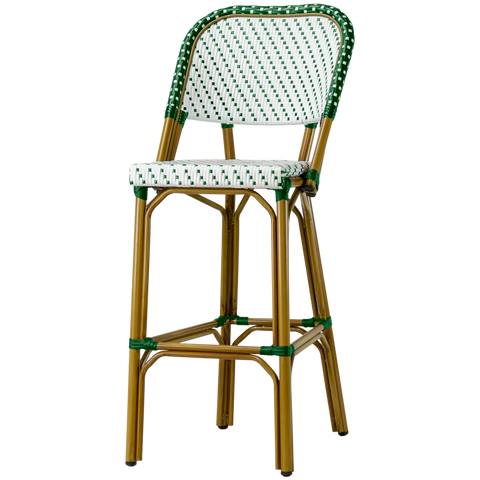 Calais Bar Stool - Green & White